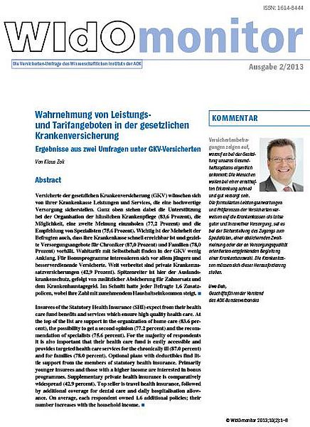 Cover der WIdO-Publikation WIdOmonitor 2/2013